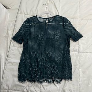 Lace top Emerald green